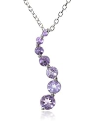 Sterling Silver Genuine Stone Journey Pendant Necklace, 18"
