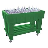 Green Texas Icer 710 Insulated Ice Bin / Merchandiser with Shelf and Drain 48" x 24" 140 Qt.