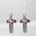 Sterling Silver and Purple Patina Dove Cross Earrings, #9136