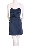 Mind Code Hip Crystal Studded Pockets Pleated Bodice Strapless Cocktail Dress Navy Medium