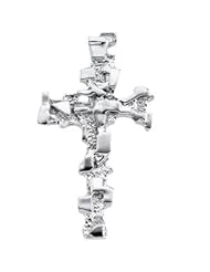 14K White Gold 38.00X22.00 mm Cross Pendant