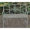 Antique finish garden bench - duck egg blue