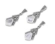 Sterling Silver Marcasite Fashion Pendant and Earrings Set - Mother of Pearl with Clear CZ