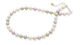 Czech Glass Beads Sterling Silver Necklace ONLY, 16 + 2 in Ext long, 7mm