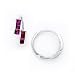 14K White Gold Ruby Red CZ Square Huggy Earrings