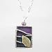 Rectangular Leaf Pendant in Sterling Silver and Bronze with Patina Finish on a 20" Figaro Chain, #9161