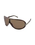 Valentino Swarovski Temple Signature Shield Aviator Sunglasses horn/brown
