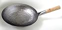 Handhammered carbon steel pow wok, 14"