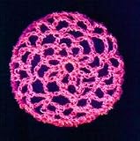 Neon Pink Hair Net Crocheted Hair Bun Cover- LARGE