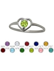 10 Karat White Gold Genuine Peridot Solitaire Gem Round Shape Baby Ring