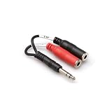 Hosa YPP117 1/4 inch TRS to Dual 1/4 inch TS Y Cable - 6 Inch