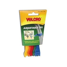 VEL Adjustable Ties (5) 12mm x 20cm Multi-Colour VEL60250