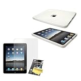 White Silicone Case / Skin / Cover & LCD Screen Guard / Protector for Apple iPad
