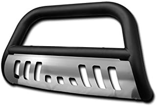 HS Power Matte Black Bull Bar Push Bumper Grill Grille Guard with SS Skid 2007-2014 for Tundra/Sequoia