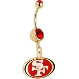 NFL Logo GOLD Double GEM Belly Ring - San Francisco 49ers
