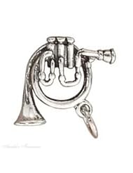 Sterling Silver 3D Musical Instrument French Horn Charm