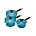 Read Le Creuset - Cast Iron Saucepans - Teal 3 Piece Saucepan Set. Teal Details Le Creuset - Cast Iron Saucepans - Teal 3 Piece Saucepan Set. Teal