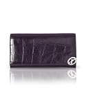 Francesco Biasia Renee - Croc Stamped Calfskin Continental Wallet Purple