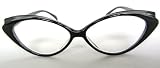 Designer Retro +1.50 Ladies Cats Eye READING GLASSES Pure Black 50s 60s Vintage Style 1.5 Womens Spectacles NEW Eyewear Eyes