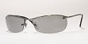 RAY BAN 3186 004/82 GUNMETAL GRAY SILVER MIRROR POLARIZED SEMI-RIMLESS SUNGLASSES