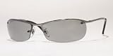 RAY BAN 3186 004 82 GUNMETAL GRAY SILVER MIRROR POLARIZED SEMI-RIMLESS SUNGLASSES by