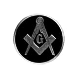 Black 2" ALL Metal Lodge Masonic Motorcycle / Auto Car Emblem Sticker Badge Mason, Freemason Freemasons Free Mason Masons Masonic Masonry Freemasonry Past Masters Emblem Shriner,york Scottish Rite, ,Grotto,movper, Craft Lodge Entered Apprentice Fellowcraft Master Rose Croix Blue Lodge