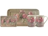 Lifestyle 8504peonu Mug/Coast/Tray Set Peonies