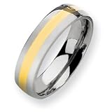 Titanium 14k Inlay Polished 6mm Wedding Band Ring Size 8.75