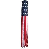 In the Breeze Stars and Stripes Embroidered Star Windsock, 60-Inch