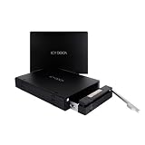 ICY DOCY MB559UEA-1SB - 3.5 SATA to Firewire 400 & USB 2.0 Removable Aluminum External Hard Drive Enclosure - Matt Black