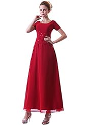 Ankle Length Scoop Neck Chiffon Mother-of-the-Bride Dress/Prom Dress 