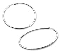 Pair of Large Hoop Earrings - Diameter: 60mm (6cm) Width: 2mm - Silver Stainless Steel (will not tarnish/fade) Supplied in Gift Bag