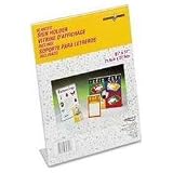 Deflect-O Classic Image Inclined Counter/Desk Plastic Sign Holder, 8-1/2W X 11H, Clear (DEF69701)