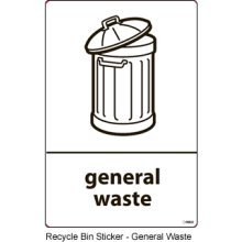 Recycling bin sticker 10cm x 15cm General Waste