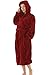Del Rossa Women's Classic Fleece Hooded Bathrobe Robe
