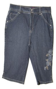 Plus Embroidered Jean Capris