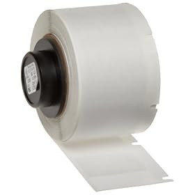 Brady PTL-19-427 TLS 2200 And TLS PC Link 1" Height, 1" Width, B-427 Self-Laminating Vinyl, White And Translucent Color Label (250 Per Roll)