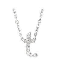 Sterling silver 0.05ct TDW Diamond Letter T Initial Necklace (G-H, I2-I3)