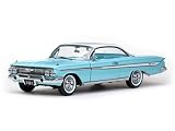 Chevrolet Impala Sport Coupe 1961 blue die-cast metal vehicle 1:18 Sun Star 3507611