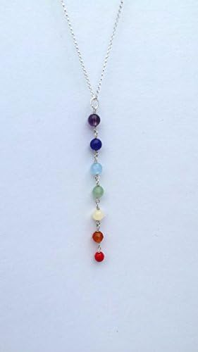 7 Chakra Rainbow pendant necklace Handmade wire-wrapped gemstone jewelry Reiki charged gemstones spiritual necklace yoga jewelry zen gift by Energy Bliss