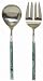 Decorative Salad Servers with Turquiose Resin Handles