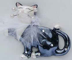 Whimsiclay ChaCha Cat Magnet