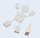 4 Port USB 2.0 Hub - Hangman - Gehäuse aus hochwertigem Kuststoff - Übertragungsrate bis 480 MBit/Sek - USB Anschlusskabel im Lieferumfang