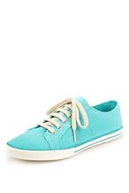 Lace-Up Contrast Stitch Canvas Shoes