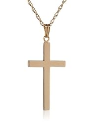 14k Gold-Filled Polished Cross Pendant Necklace