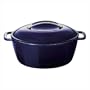 KitchenAid 8-Quart Cast-Iron Oval Casserole, Blue