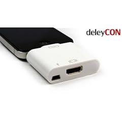 deleyCON iPad HDMI Adapter - f�r iPad, iPad 2, iPhone 4, iPod Touch - bis 1080p - Videos auf dem TV wiedergeben - Unterst�tzt Audio und VIDEO bis 1080p HDMI 1.4 High Speed