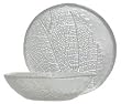 Clear Glass Leaf Design Small Salad Bowl 6" D, 1.75"H Set of Four