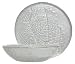 Clear Glass Leaf Design Small Salad Bowl 6" D, 1.75"H Set of Four