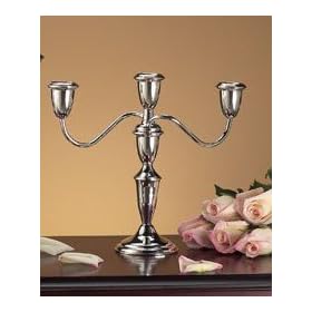 10.5 High, 10 3 4 Spread, 3.5 Base Diameter Sterling Silver Twist Arm 3 Light Candelabra